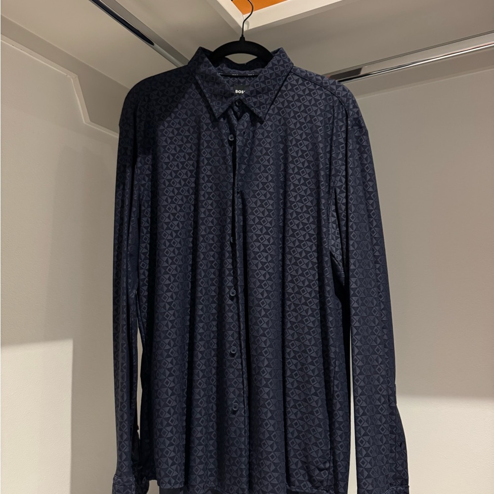 Boss Dark Blue Geometric Shirt